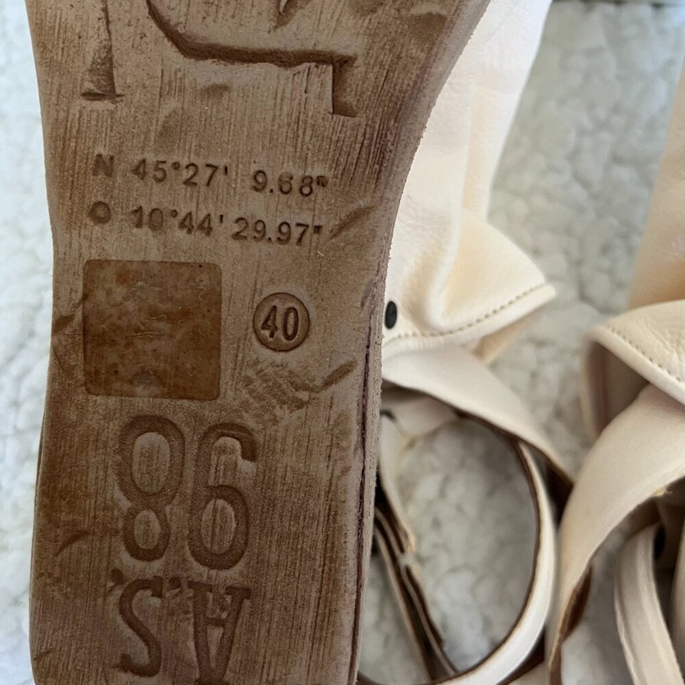 NWT A.S. 98 White Sandals Size 40 (EUR) - Picture 9 of 9
